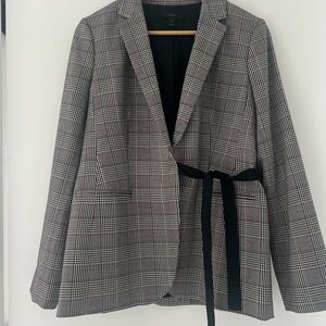 J Crew Front Tie Plaid Jacket